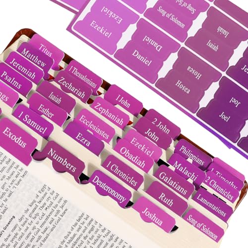 Violette Bibelreiter für katholische Schrift, luxuriöse violette Papier-Tabs, perfekt für Damen/Jugendliche, langlebiges Design für NIV/KJV (90 Etiketten) von KEXINGTUO