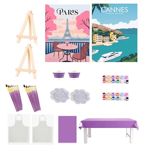 Mal- und Schluck-Set für Erwachsene – Malset mit Acrylfarben, Pinseln, Staffeleien und vorgezeichneter Leinwand – Malsets für Erwachsene Geschenk – ideal für Paare, Solo-Zeit oder Partys Mal- und Schluck-Set für Erwachsene – Malset mit Acrylfarben, Pinseln, Staffeleien und vorgezeichneter Leinwand – Malsets für Erwachsene Geschenk – ideal für Paare, Solo-Zeit oder Partys von KEYBREE