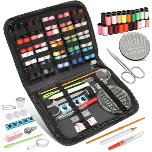 KEYHOT Nähset Grundausstattung, Nadel und Faden Kits Nähzeug für Erwachsene Mama Oma Mädchen Kinder Anfänger Heim Notfall Notwendigkeit einschließlich Schere Maße Tape Nadel Threader (128PCS) von KEYHOT
