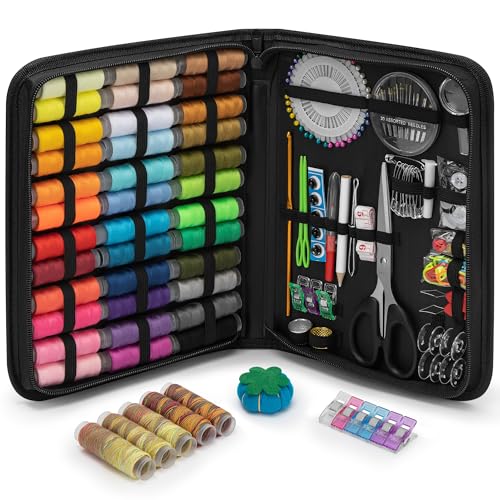 KEYHOT Nähset Grundausstattung, Großmütter, Erwachsene, Anfänger und Reisende, Nähzeug Set enthält Nadeln, Faden, Scheren, Maßband, Fingerhut (41 Farben) von KEYHOT
