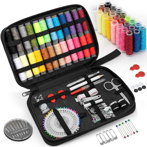 KEYHOT Nähset Grundausstattung, Nadel und Faden Kits Nähzeug für Erwachsene Mama Oma Mädchen Kinder Anfänger Heim Notfall Notwendigkeit einschließlich Schere Maße Tape Nadel Threader (130PCS) von KEYHOT