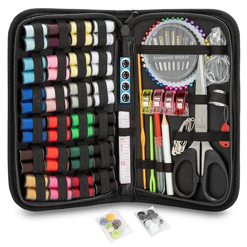 KEYHOT Nähset Grundausstattung, Nadel und Faden Kits Nähzeug für Erwachsene Mama Oma Mädchen Kinder Anfänger Heim Notfall Notwendigkeit einschließlich Schere Maße Tape Nadel Threader (172PCS) von KEYHOT