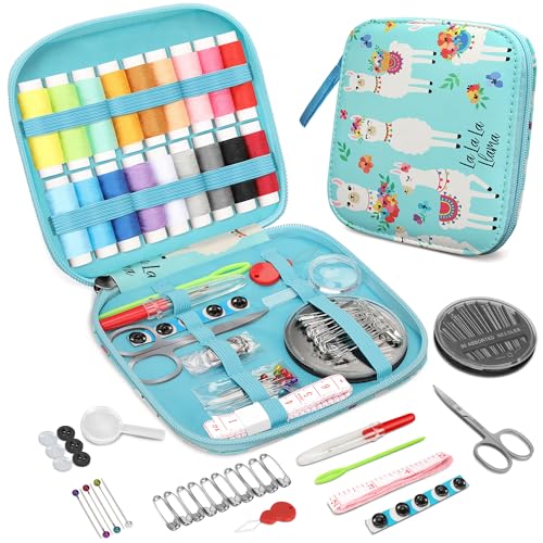 KEYHOT Nähset Grundausstattung, Nadel und Faden Kits Reise für Erwachsene Mama Oma Mädchen Kinder Anfänger Heim Notfall Notwendigkeit einschließlich Schere Maße Tape Nadel Threader (87PCS) von KEYHOT