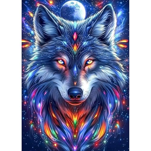 KEYIFA 5D DIY Diamond Painting Zubehör, Wolf Crystal Art Foto Bastelset Diamond Painting Erwachsene, DIY Wolf Vollbohrer Bilder Diamond Painting Set, Home Wand Dekor 30x40cm KEYIFA 5D DIY Diamond Painting Zubehör, Wolf Crystal Art Foto Bastelset Diamond Painting Erwachsene, DIY Wolf Vollbohrer Bilder Diamond Painting Set, Home Wand Dekor 30x40cm von KEYIFA