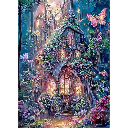 KEYIFA 5D Diamond Painting Set für Erwachsene, DIY Diamant Painting Magisches Wunderland Haus Bilder Art Kristall Set, Diamond Painting Zubehör Full Drill Bilder, Home Wand Dekor 30x40cm KEYIFA 5D Diamond Painting Set für Erwachsene, DIY Diamant Painting Magisches Wunderland Haus Bilder Art Kristall Set, Diamond Painting Zubehör Full Drill Bilder, Home Wand Dekor 30x40cm von KEYIFA