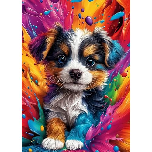 KEYIFA 5D Diamond Painting Zubehör Bunter Hund, Crystal Art Foto Bastelset Diamond Painting Erwachsene, DIY Vollbohrer Bilder Diamond Painting Set, Home Wand Dekor 30x40cm KEYIFA 5D Diamond Painting Zubehör Bunter Hund, Crystal Art Foto Bastelset Diamond Painting Erwachsene, DIY Vollbohrer Bilder Diamond Painting Set, Home Wand Dekor 30x40cm von KEYIFA