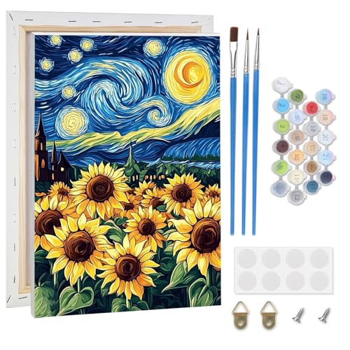 KEYIFA Blumen Nacht Malen Nach Zahlen Erwachsene mit Rahmen, Malen Nach Zahlen Kits mit Pinseln, DIY Landschaft Ölgemälde Set Malen Basteln Leinwand Bild Erwachsene, Home Deko 20x30cm KEYIFA Blumen Nacht Malen Nach Zahlen Erwachsene mit Rahmen, Malen Nach Zahlen Kits mit Pinseln, DIY Landschaft Ölgemälde Set Malen Basteln Leinwand Bild Erwachsene, Home Deko 20x30cm von KEYIFA