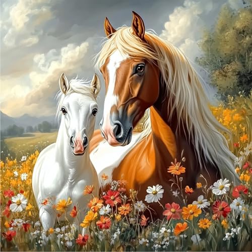 KEYIFA Blumen Pferde Diamond Painting Zubehör, 5D Crystal Art Foto Bastelset Diamond Painting Erwachsene, DIY Vollbohrer Bilder Diamond Painting Set, Home Wand Dekor 30x30cm KEYIFA Blumen Pferde Diamond Painting Zubehör, 5D Crystal Art Foto Bastelset Diamond Painting Erwachsene, DIY Vollbohrer Bilder Diamond Painting Set, Home Wand Dekor 30x30cm von KEYIFA