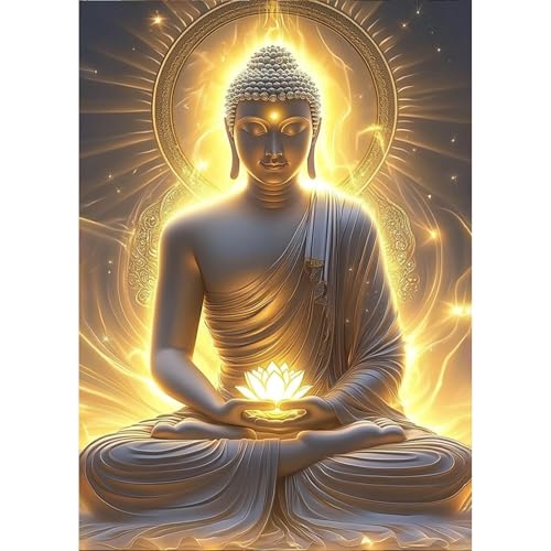KEYIFA Buddha Statue Diamond Painting Zubehör, 5D Crystal Art Foto Bastelset Diamond Painting Erwachsene, DIY Vollbohrer Bilder Diamond Painting Set, Home Wand Dekor 30x40cm KEYIFA Buddha Statue Diamond Painting Zubehör, 5D Crystal Art Foto Bastelset Diamond Painting Erwachsene, DIY Vollbohrer Bilder Diamond Painting Set, Home Wand Dekor 30x40cm von KEYIFA