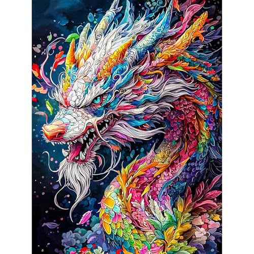 KEYIFA Bunter Drache Malen Nach Zahlen Erwachsene, Malen Nach Zahlen Kits mit Pinseln und Acrylfarben, DIY Ölgemälde Set Malen Basteln Leinwand Bild Erwachsene, Home Deko 30x40cm KEYIFA Bunter Drache Malen Nach Zahlen Erwachsene, Malen Nach Zahlen Kits mit Pinseln und Acrylfarben, DIY Ölgemälde Set Malen Basteln Leinwand Bild Erwachsene, Home Deko 30x40cm von KEYIFA