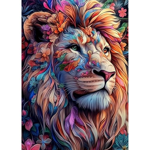 KEYIFA Bunter Löwe Diamond Painting Set, 5D DIY Vollbohrer Basteln Bilder Diamond Painting mit ZubehöR, Tier Crystal Art Foto Diamond Painting FüR Erwachsene, Home Wand Dekor 30x40cm KEYIFA Bunter Löwe Diamond Painting Set, 5D DIY Vollbohrer Basteln Bilder Diamond Painting mit ZubehöR, Tier Crystal Art Foto Diamond Painting FüR Erwachsene, Home Wand Dekor 30x40cm von KEYIFA