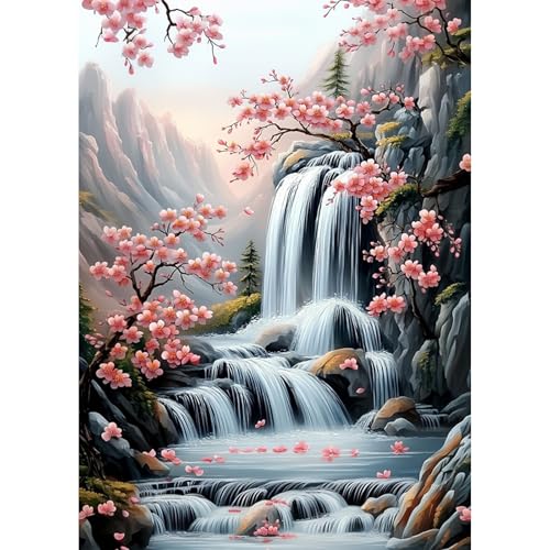 KEYIFA Diamond Painting Set, 5D DIY Wasserfall Blume Vollbohrer Basteln Bilder Diamond Painting mit ZubehöR, Crystal Art Foto Diamond Painting FüR Erwachsene, Home Wand Dekor 30x40cm KEYIFA Diamond Painting Set, 5D DIY Wasserfall Blume Vollbohrer Basteln Bilder Diamond Painting mit ZubehöR, Crystal Art Foto Diamond Painting FüR Erwachsene, Home Wand Dekor 30x40cm von KEYIFA