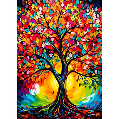 KEYIFA Diamond Painting Zubehör, 5D Bunter Lebensbaum Crystal Art Foto Bastelset Diamond Painting Erwachsene, DIY Vollbohrer Bilder Diamond Painting Set, Home Wand Dekor 30x40cm von KEYIFA
