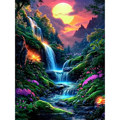 KEYIFA Fantasy Wunderland Malen Nach Zahlen Erwachsene, Malen Nach Zahlen Kits mit Pinseln und Acrylfarben, DIY Ölgemälde Set Malen Basteln Leinwand Bild Erwachsene, Home Deko 30x40cm von KEYIFA