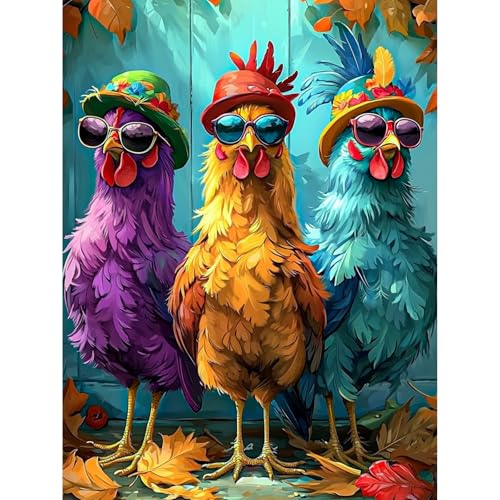 KEYIFA Farbige Hühner Malen Nach Zahlen Erwachsene, Huhn Malen Nach Zahlen Kits mit Pinseln und Acrylfarben, DIY Ölgemälde Set Malen Basteln Leinwand Bild Erwachsene, Home Deko 30x40cm KEYIFA Farbige Hühner Malen Nach Zahlen Erwachsene, Huhn Malen Nach Zahlen Kits mit Pinseln und Acrylfarben, DIY Ölgemälde Set Malen Basteln Leinwand Bild Erwachsene, Home Deko 30x40cm von KEYIFA