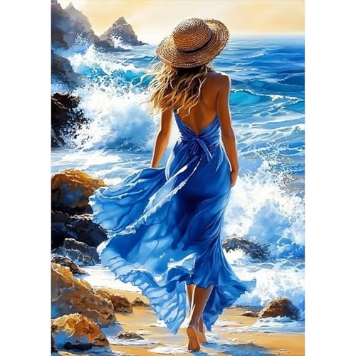 KEYIFA Frau Diamond Painting Zubehör, 5D Kleid Mädchen Crystal Art Foto Bastelset Diamond Painting Erwachsene, DIY Vollbohrer Bilder Diamond Painting Set, Home Wand Dekor 30x40cm KEYIFA Frau Diamond Painting Zubehör, 5D Kleid Mädchen Crystal Art Foto Bastelset Diamond Painting Erwachsene, DIY Vollbohrer Bilder Diamond Painting Set, Home Wand Dekor 30x40cm von KEYIFA