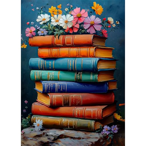 KEYIFA Gestapelte Bücher Diamond Painting Zubehör, 5D Crystal Art Foto Bastelset Diamond Painting Erwachsene, DIY Vollbohrer Bilder Diamond Painting Set, Home Wand Dekor 30x40cm KEYIFA Gestapelte Bücher Diamond Painting Zubehör, 5D Crystal Art Foto Bastelset Diamond Painting Erwachsene, DIY Vollbohrer Bilder Diamond Painting Set, Home Wand Dekor 30x40cm von KEYIFA