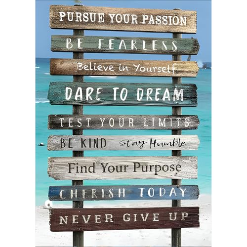 KEYIFA Inspirierende Wand Kunst Diamond Painting Zubehör, 5D Crystal Art Foto Bastelset Diamond Painting Erwachsene, DIY Strand Vollbohrer Bilder Diamond Painting Set, Home Wand Dekor 30x40cm von KEYIFA