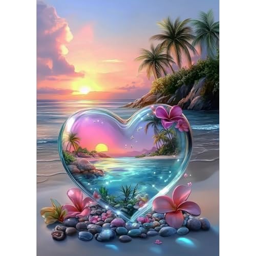 KEYIFA Liebe Strand Diamond Painting Zubehör, 5D Glas Crystal Art Foto Bastelset Diamond Painting Erwachsene, DIY Vollbohrer Bilder Diamond Painting Set, Home Wand Dekor 30x40cm KEYIFA Liebe Strand Diamond Painting Zubehör, 5D Glas Crystal Art Foto Bastelset Diamond Painting Erwachsene, DIY Vollbohrer Bilder Diamond Painting Set, Home Wand Dekor 30x40cm von KEYIFA