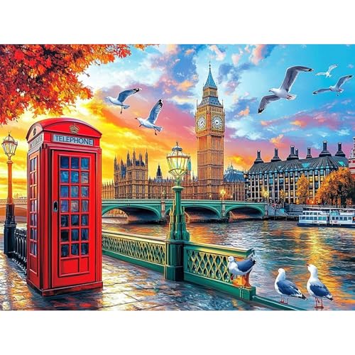 KEYIFA Londoner Straße Malen Nach Zahlen Erwachsene, Malen Nach Zahlen Kits mit Pinseln und Acrylfarben, DIY Landschaft Ölgemälde Set Malen Basteln Leinwand Bild Erwachsene, Home Deko 40x30cm KEYIFA Londoner Straße Malen Nach Zahlen Erwachsene, Malen Nach Zahlen Kits mit Pinseln und Acrylfarben, DIY Landschaft Ölgemälde Set Malen Basteln Leinwand Bild Erwachsene, Home Deko 40x30cm von KEYIFA