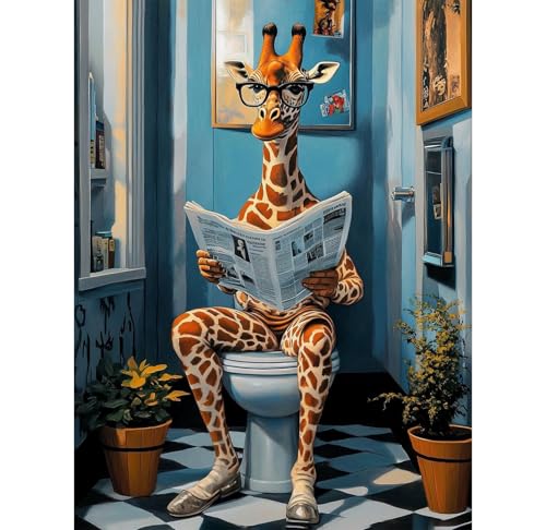 KEYIFA Malen Nach Zahlen Erwachsene, Giraffe Liest Malen Nach Zahlen Kits mit Pinseln und Acrylfarben, DIY Tier Ölgemälde Set Malen Basteln Leinwand Bild Erwachsene, Home Deko 30x40cm KEYIFA Malen Nach Zahlen Erwachsene, Giraffe Liest Malen Nach Zahlen Kits mit Pinseln und Acrylfarben, DIY Tier Ölgemälde Set Malen Basteln Leinwand Bild Erwachsene, Home Deko 30x40cm von KEYIFA