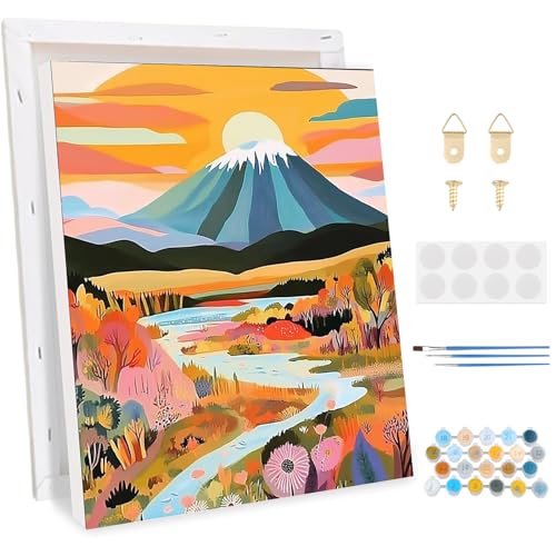 KEYIFA Malen Nach Zahlen Erwachsene, Malen Nach Zahlen Kits mit Pinseln und Acrylfarben, DIY Ölgemälde Set Malen Basteln Leinwand Bild Erwachsene, Landschaft Home Deko 30x40cm von KEYIFA