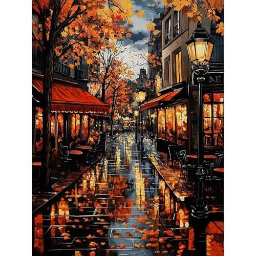 KEYIFA Malen Nach Zahlen Erwachsene, Regnerische Nacht Malen Nach Zahlen Kits mit Pinseln und Acrylfarben, DIY Ölgemälde Set Malen Basteln Leinwand Bild Erwachsene, Home Deko 30x40cm KEYIFA Malen Nach Zahlen Erwachsene, Regnerische Nacht Malen Nach Zahlen Kits mit Pinseln und Acrylfarben, DIY Ölgemälde Set Malen Basteln Leinwand Bild Erwachsene, Home Deko 30x40cm von KEYIFA