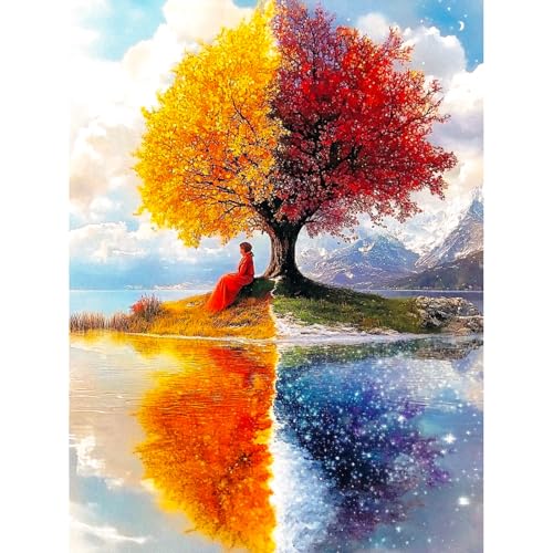 KEYIFA Malen Nach Zahlen Erwachsene, Vier Jahreszeiten Baum Malen Nach Zahlen Kits mit Pinseln und Acrylfarben, DIY Ölgemälde Set Malen Basteln Leinwand Bild Erwachsene, Home Deko 30x40cm KEYIFA Malen Nach Zahlen Erwachsene, Vier Jahreszeiten Baum Malen Nach Zahlen Kits mit Pinseln und Acrylfarben, DIY Ölgemälde Set Malen Basteln Leinwand Bild Erwachsene, Home Deko 30x40cm von KEYIFA