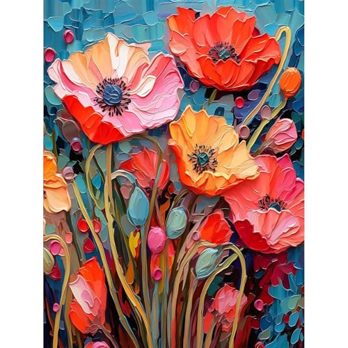 KEYIFA Malen Nach Zahlen Erwachsene Bunte Blume, Malen Nach Zahlen Kits mit Pinseln und Acrylfarben, DIY Ölgemälde Set Malen Basteln Leinwand Bild Erwachsene, Home Deko 30x40CM KEYIFA Malen Nach Zahlen Erwachsene Bunte Blume, Malen Nach Zahlen Kits mit Pinseln und Acrylfarben, DIY Ölgemälde Set Malen Basteln Leinwand Bild Erwachsene, Home Deko 30x40CM von KEYIFA
