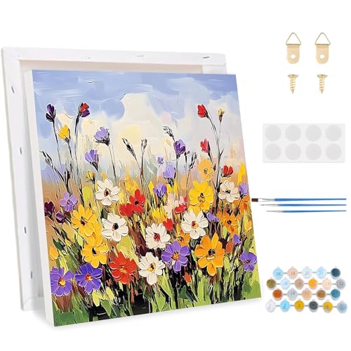 KEYIFA Malen Nach Zahlen Erwachsene Bunte Blumen, Malen Nach Zahlen Kits mit Pinseln und Acrylfarben, DIY Ölgemälde Set Malen Basteln Leinwand Bild Erwachsene, Home Deko 30x30cm KEYIFA Malen Nach Zahlen Erwachsene Bunte Blumen, Malen Nach Zahlen Kits mit Pinseln und Acrylfarben, DIY Ölgemälde Set Malen Basteln Leinwand Bild Erwachsene, Home Deko 30x30cm von KEYIFA