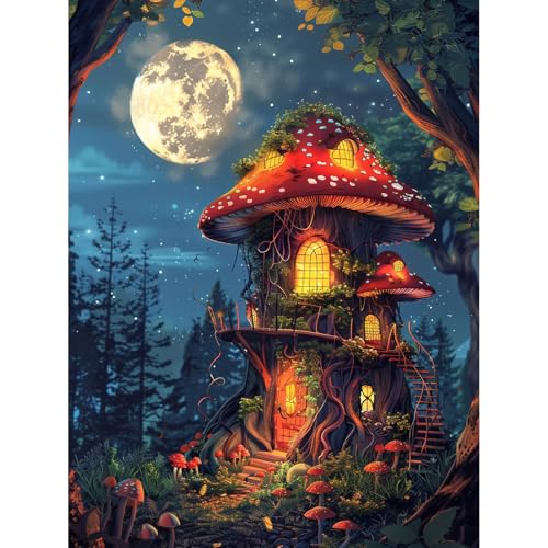 KEYIFA Malen Nach Zahlen Erwachsene Fantasie Pilzhaus, Malen Nach Zahlen Kits mit Pinseln und Acrylfarben, DIY Ölgemälde Set Malen Basteln Leinwand Bild Erwachsene, Home Deko 30x40CM KEYIFA Malen Nach Zahlen Erwachsene Fantasie Pilzhaus, Malen Nach Zahlen Kits mit Pinseln und Acrylfarben, DIY Ölgemälde Set Malen Basteln Leinwand Bild Erwachsene, Home Deko 30x40CM von KEYIFA