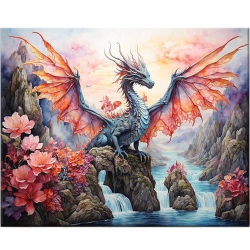 KEYIFA Malen Nach Zahlen Erwachsene Geflügelter Drache, Malen Nach Zahlen Kits mit Pinseln und Acrylfarben, DIY Ölgemälde Set Malen Basteln Leinwand Bild Erwachsene, Home Deko 50x40CM KEYIFA Malen Nach Zahlen Erwachsene Geflügelter Drache, Malen Nach Zahlen Kits mit Pinseln und Acrylfarben, DIY Ölgemälde Set Malen Basteln Leinwand Bild Erwachsene, Home Deko 50x40CM von KEYIFA