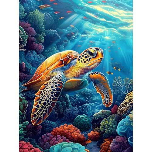 KEYIFA Meer Schildkröte Malen Nach Zahlen Erwachsene, Malen Nach Zahlen Kits mit Pinseln und Acrylfarben, DIY Ölgemälde Set Malen Basteln Leinwand Bild Erwachsene, Home Deko 30x40cm KEYIFA Meer Schildkröte Malen Nach Zahlen Erwachsene, Malen Nach Zahlen Kits mit Pinseln und Acrylfarben, DIY Ölgemälde Set Malen Basteln Leinwand Bild Erwachsene, Home Deko 30x40cm von KEYIFA