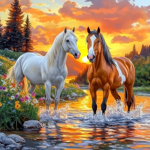 KEYIFA Pferde Diamond Painting Zubehör, 5D Crystal Art Foto Bastelset Diamond Painting Erwachsene, DIY Vollbohrer Bilder Diamond Painting Set, Home Wand Dekor 30x30cm KEYIFA Pferde Diamond Painting Zubehör, 5D Crystal Art Foto Bastelset Diamond Painting Erwachsene, DIY Vollbohrer Bilder Diamond Painting Set, Home Wand Dekor 30x30cm von KEYIFA