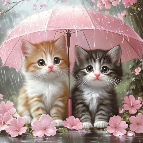 KEYIFA Rosa Schirm Kätzchen Diamond Painting Zubehör, 5D Crystal Art Foto Bastelset Diamond Painting Erwachsene, DIY Vollbohrer Bilder Diamond Painting Set, Home Wand Dekor 30x30cm KEYIFA Rosa Schirm Kätzchen Diamond Painting Zubehör, 5D Crystal Art Foto Bastelset Diamond Painting Erwachsene, DIY Vollbohrer Bilder Diamond Painting Set, Home Wand Dekor 30x30cm von KEYIFA