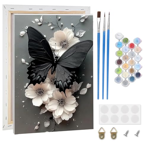 KEYIFA Schmetterling Malen Nach Zahlen Erwachsene mit Rahmen, Malen Nach Zahlen Kits mit Pinseln, DIY Blumen Ölgemälde Set Malen Basteln Leinwand Bild Erwachsene, Home Deko 20x30cm KEYIFA Schmetterling Malen Nach Zahlen Erwachsene mit Rahmen, Malen Nach Zahlen Kits mit Pinseln, DIY Blumen Ölgemälde Set Malen Basteln Leinwand Bild Erwachsene, Home Deko 20x30cm von KEYIFA