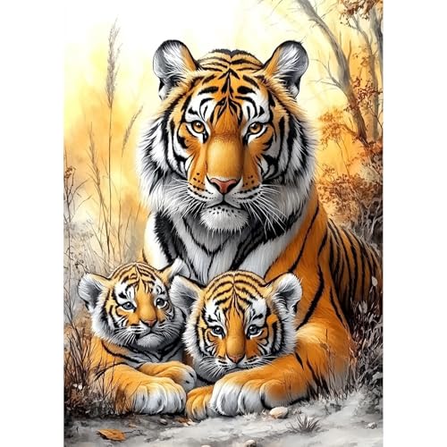KEYIFA Tiger Diamond Painting Zubehör, 5D Crystal Art Foto Bastelset Diamond Painting Erwachsene, DIY Tier Vollbohrer Bilder Diamond Painting Set, Home Wand Dekor 30x40cm KEYIFA Tiger Diamond Painting Zubehör, 5D Crystal Art Foto Bastelset Diamond Painting Erwachsene, DIY Tier Vollbohrer Bilder Diamond Painting Set, Home Wand Dekor 30x40cm von KEYIFA