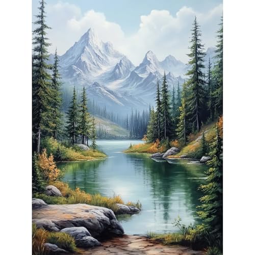 KEYIFA Wald Berge Malen Nach Zahlen Erwachsene, Malen Nach Zahlen Kits mit Pinseln und Acrylfarben, DIY Ölgemälde Set Malen Basteln Leinwand Bild Erwachsene, Home Deko 30x40cm KEYIFA Wald Berge Malen Nach Zahlen Erwachsene, Malen Nach Zahlen Kits mit Pinseln und Acrylfarben, DIY Ölgemälde Set Malen Basteln Leinwand Bild Erwachsene, Home Deko 30x40cm von KEYIFA