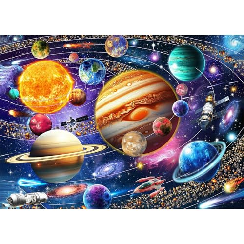 KEYIFA Weltraum Planet Diamond Painting Zubehör, 5D Crystal Art Foto Bastelset Diamond Painting Erwachsene, DIY Vollbohrer Bilder Diamond Painting Set, Home Wand Dekor 40x30cm von KEYIFA
