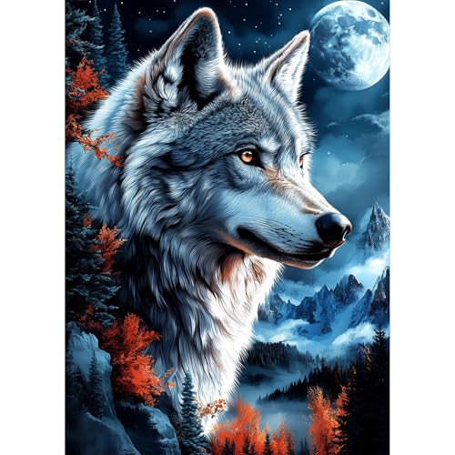 KEYIFA Wolf Diamond Painting Zubehör, 5D Crystal Art Foto Bastelset Diamond Painting Erwachsene, DIY Tier Vollbohrer Bilder Diamond Painting Set, Home Wand Dekor 30x40cm KEYIFA Wolf Diamond Painting Zubehör, 5D Crystal Art Foto Bastelset Diamond Painting Erwachsene, DIY Tier Vollbohrer Bilder Diamond Painting Set, Home Wand Dekor 30x40cm von KEYIFA