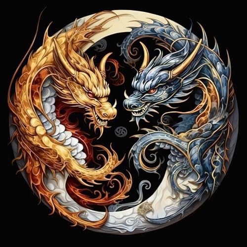 KEYIFA Yin Yang Drache Diamond Painting Zubehör, DIY Crystal Art Foto Bastelset Diamond Painting Erwachsene, 5D Drache Vollbohrer Bilder Diamond Painting Set, Home Wand Dekor 30x30CM KEYIFA Yin Yang Drache Diamond Painting Zubehör, DIY Crystal Art Foto Bastelset Diamond Painting Erwachsene, 5D Drache Vollbohrer Bilder Diamond Painting Set, Home Wand Dekor 30x30CM von KEYIFA