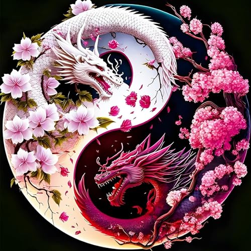 KEYIFA Yin Yang Drache Malen Nach Zahlen Erwachsene, Malen Nach Zahlen Kits mit Pinseln und Acrylfarben, DIY Ölgemälde Set Malen Basteln Leinwand Bild Erwachsene, Home Deko 30x30cm KEYIFA Yin Yang Drache Malen Nach Zahlen Erwachsene, Malen Nach Zahlen Kits mit Pinseln und Acrylfarben, DIY Ölgemälde Set Malen Basteln Leinwand Bild Erwachsene, Home Deko 30x30cm von KEYIFA