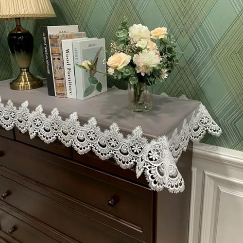Tischdecke, rechteckig, Europa, Kaffee, bestickte Spitze, TV-Schrank, Tischdecke, Stoff, Lange Streifen, Staubschutz, HM51W, Garn, 74 x 270 cm Tischdecke, rechteckig, Europa, Kaffee, bestickte Spitze, TV-Schrank, Tischdecke, Stoff, Lange Streifen, Staubschutz, HM51W, Garn, 74 x 270 cm von KEYNCO