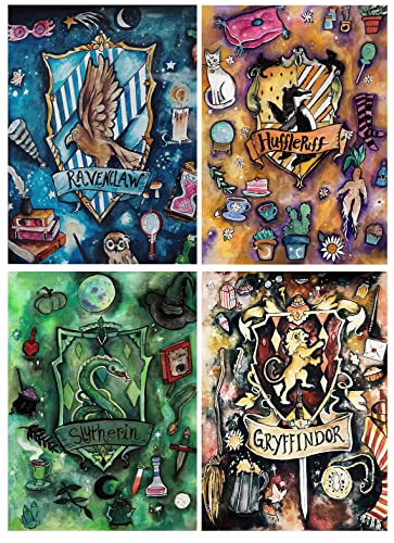KEYRANKE 4 Stück Diamond Painting Harry Potter Set, Diamond Painting Bilder Kinder Mädchen Erwachsene Tiere diy 5d Diamant Malerei Painting Bilder für Weihnachts-geschenk von KEYRANKE