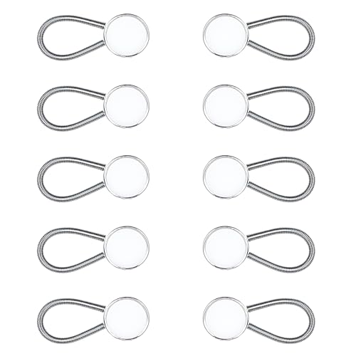 KEYRI 10 Stück Knopfverlängerung für Hosen, Hosenbunderweiterung Knopf Hosenknopf Erweiterung Jeans Knöpfe Taille Extender Elastischen Knopf Universalknopf für Kleid Hemd Hosen Schwangere (Weiß) von KEYRI