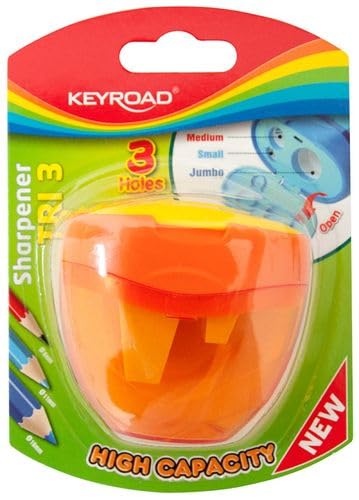 Tri 3 Spitzer, Aus Kunststoff, Dreifach Bleistiftspitzer, Blister / 1 Stück/Anspitzer, Farbmix Tri 3 Spitzer, Aus Kunststoff, Dreifach Bleistiftspitzer, Blister / 1 Stück/Anspitzer, Farbmix von KEYROAD