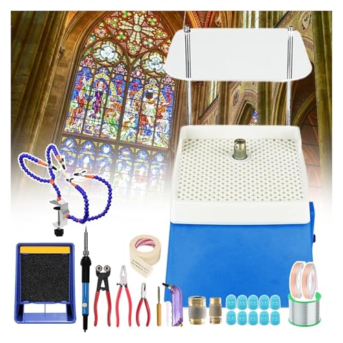 Buntglasschleifer, Glasschleifermaschine, DIY Crafting Starter Kit mit Glasschleifer/Cutter Tool Kit/Lötkolben Kit/Löten Abluftventilator/Klebeband/Lötklemme Buntglasschleifer, Glasschleifermaschine, DIY Crafting Starter Kit mit Glasschleifer/Cutter Tool Kit/Lötkolben Kit/Löten Abluftventilator/Klebeband/Lötklemme von KEuLen