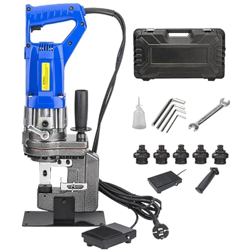 Elektrischer hydraulischer Locher, tragbarer elektrischer Locher für Metalle mit 5 Matrizen Φ1/4-4/5 Zoll für Eisen-, Kupfer- und Aluminiumplatten (Channelsteel, 110 V) von KEuLen