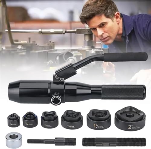 Hydraulischer Locher, Lochschneider-Set für elektrische Leitungen um 360 Grad drehbar mit 6 Matrizen für Verteilerdosen und Blech Hydraulischer Locher, Lochschneider-Set für elektrische Leitungen um 360 Grad drehbar mit 6 Matrizen für Verteilerdosen und Blech von KEuLen