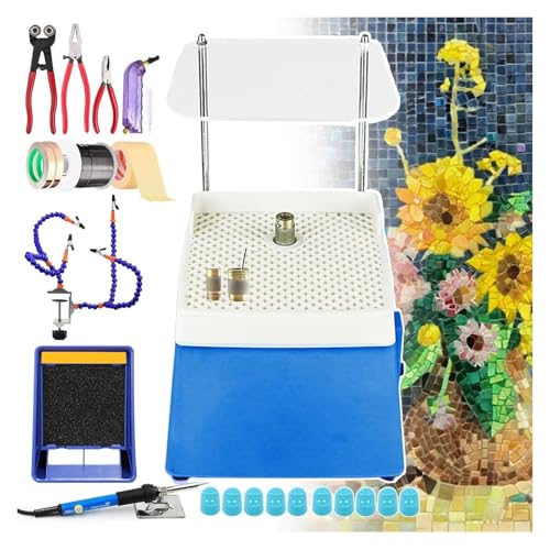 KEuLen Buntglasschleifer, Glasschleifer-Maschine, gelötetes Buntglas-Kit mit Glasschleifer/Schneidwerkzeug-Kit/Lötkolben-Kit/Lötauspuffventilator/Lötklemme KEuLen Buntglasschleifer, Glasschleifer-Maschine, gelötetes Buntglas-Kit mit Glasschleifer/Schneidwerkzeug-Kit/Lötkolben-Kit/Lötauspuffventilator/Lötklemme von KEuLen